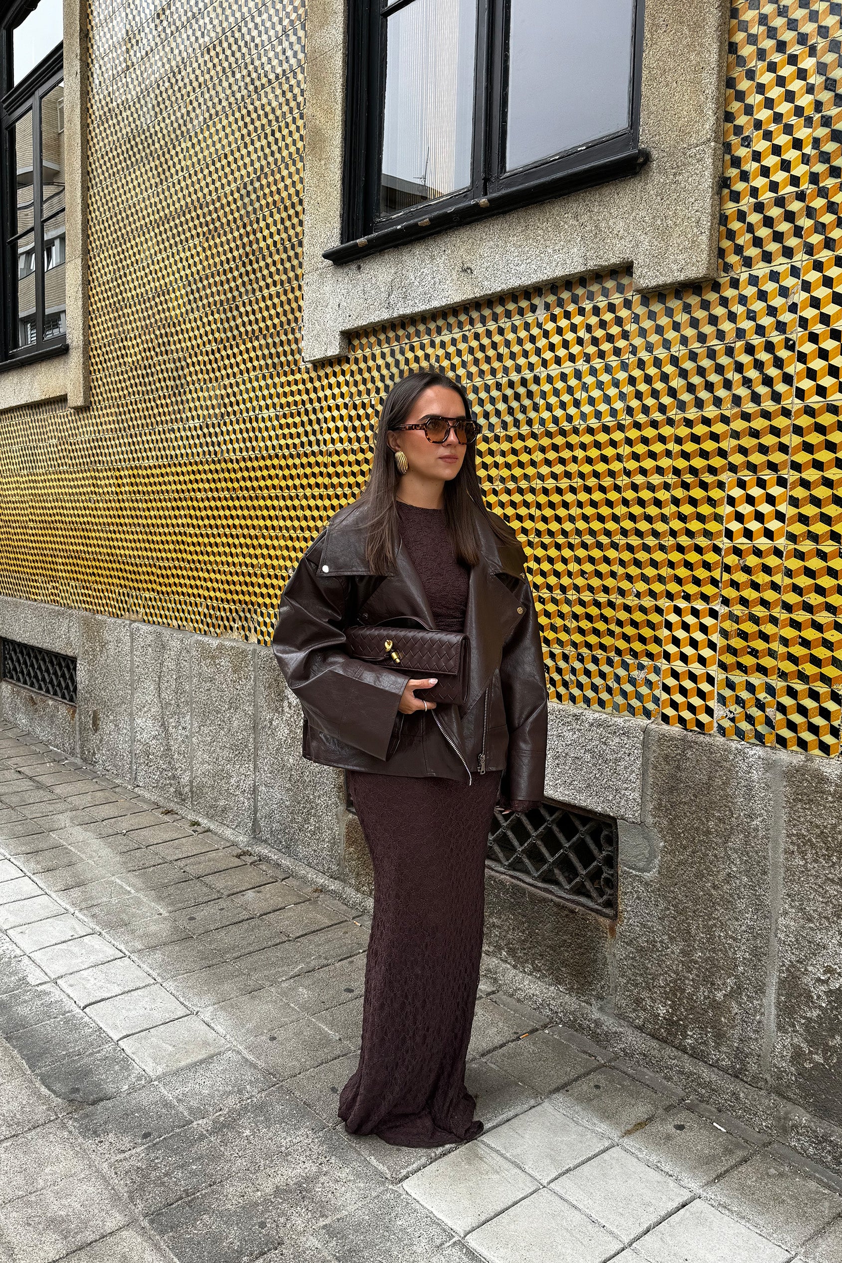 VESTIDO COMPRIDO RENDA COM DRAPEADO