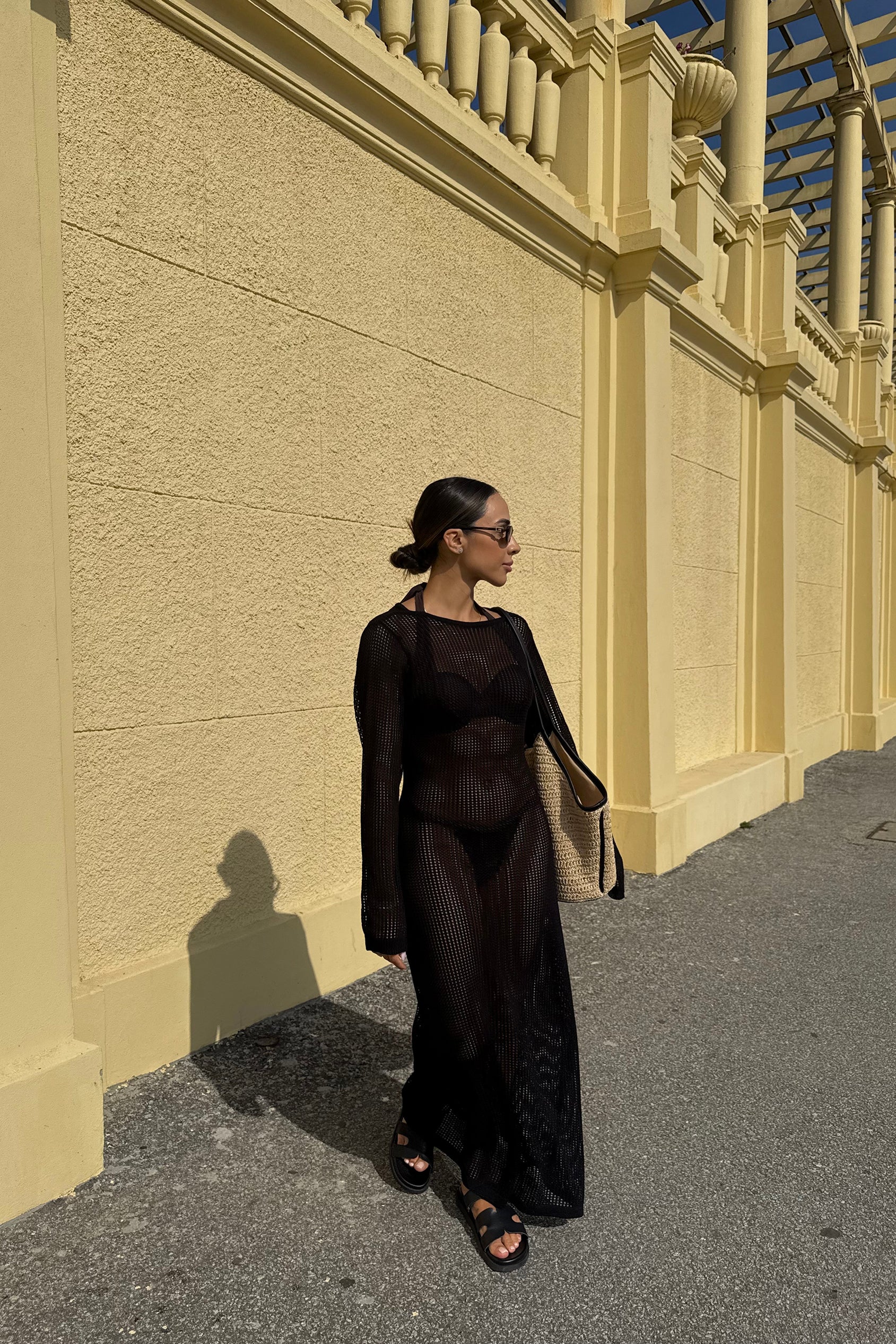 VESTIDO CROCHET PRETO