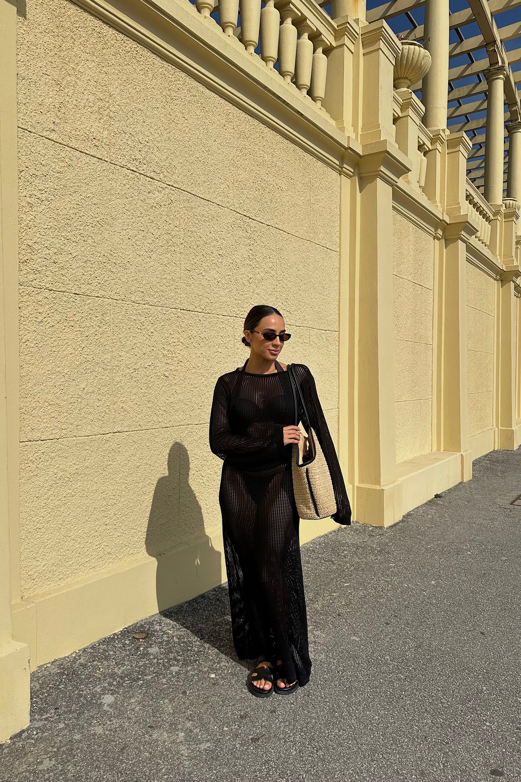 VESTIDO CROCHET PRETO