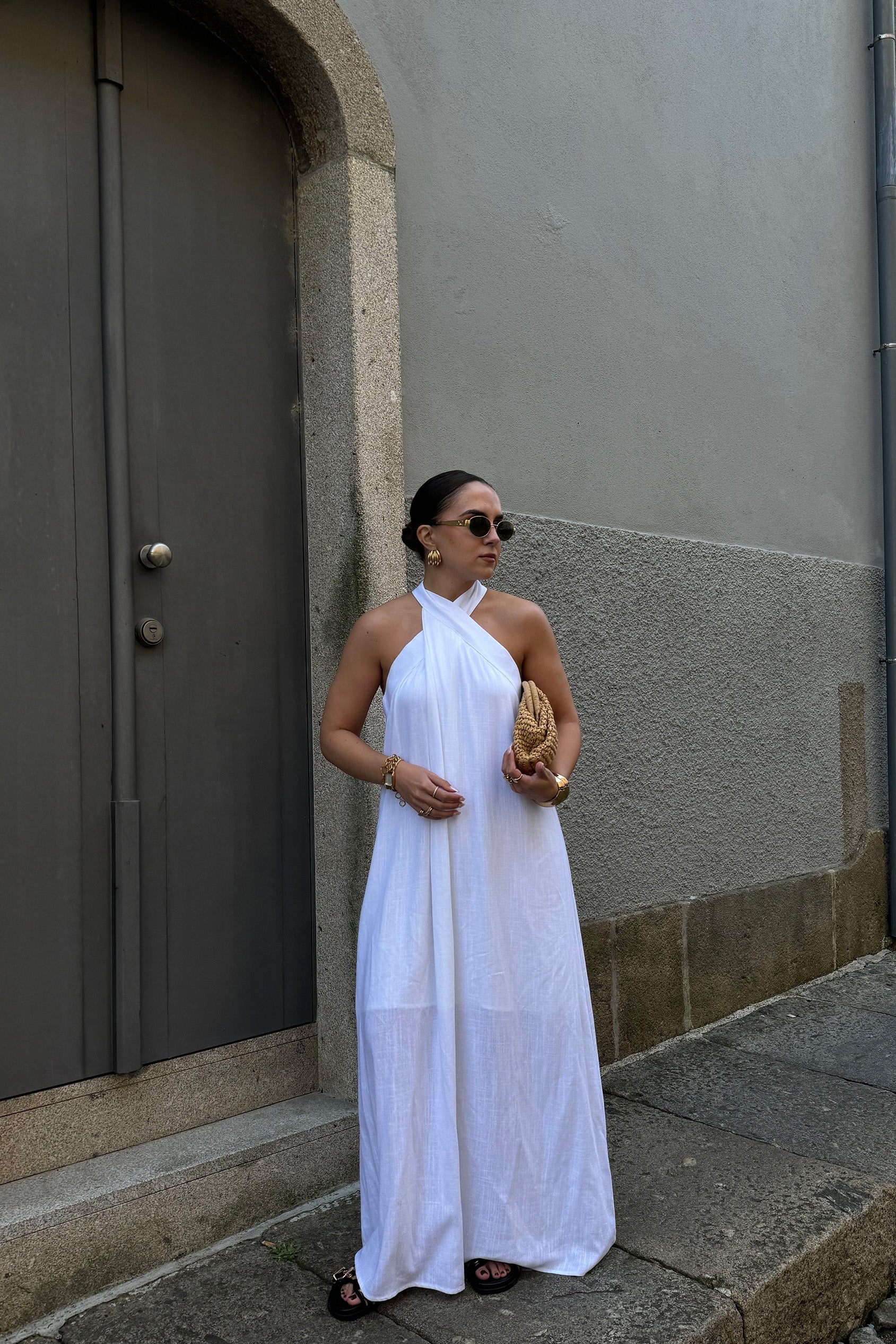 VESTIDO CRUZADO LINHO